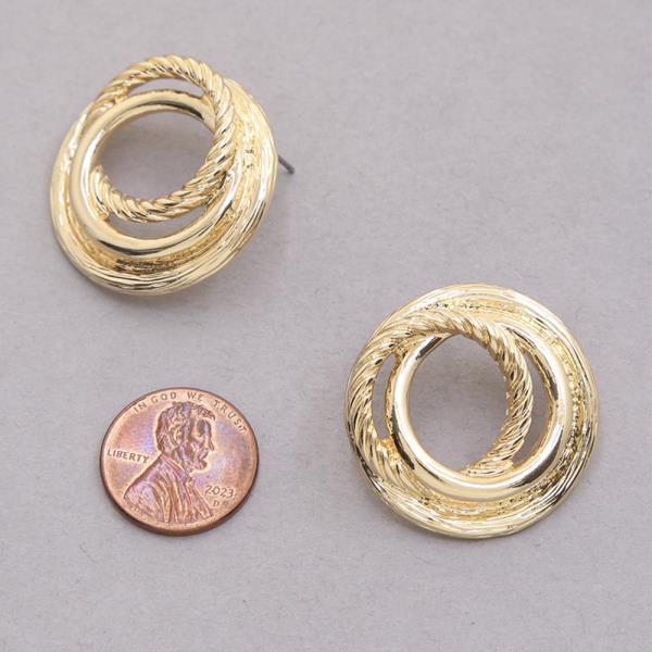 DOUBLE OPEN ROUND POST EARRING