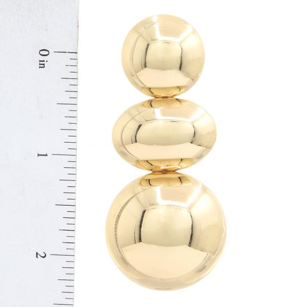 ROUND TRIPLE METAL POST EARRING
