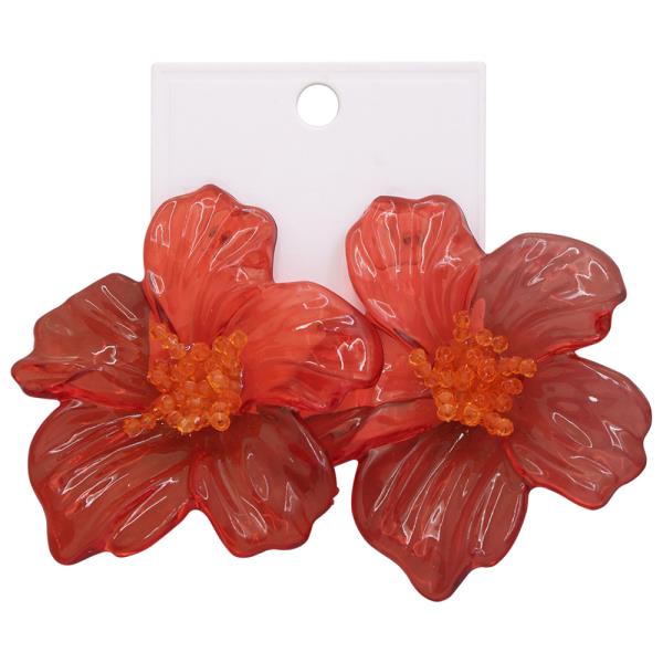 LARGE CLEAR FLOWER EARRING