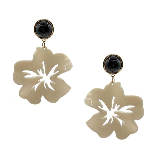 LARGE FLOWER DROP EARRING