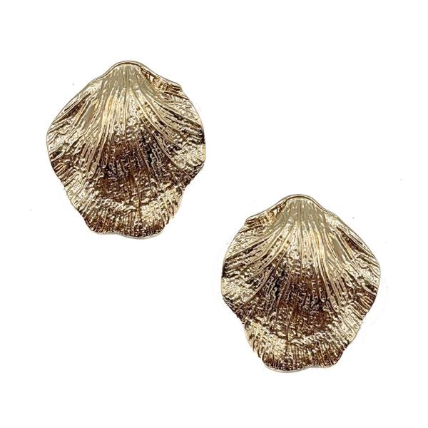 LARGE LEAF POST EARRING