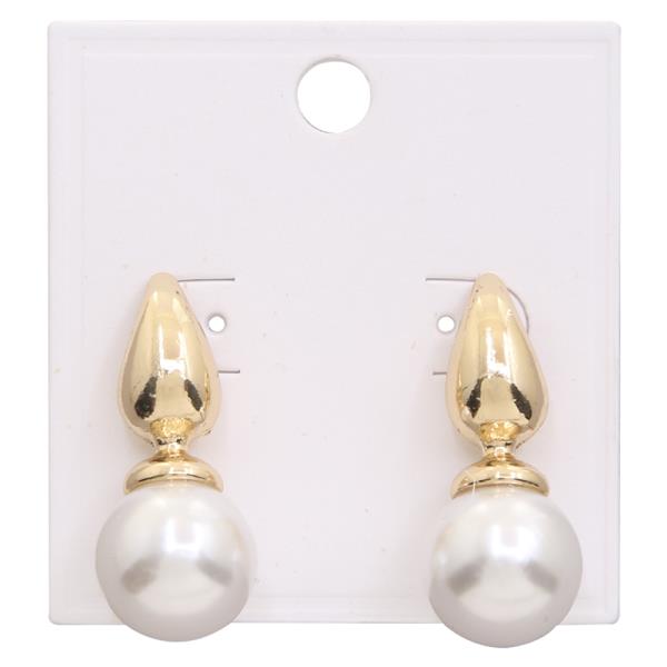 METAL PEARL POST EARRING
