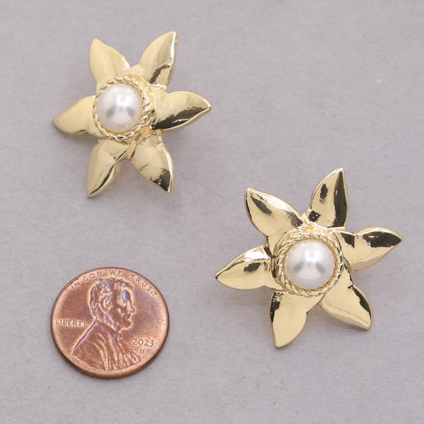 STAR PEARL STUD POST EARRING