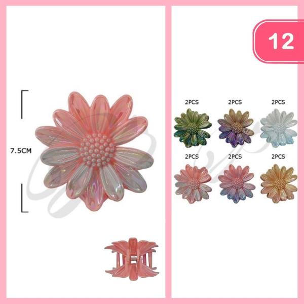 FLOWER HAIR CLAW CLIP (12 UNITS)