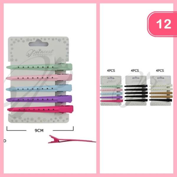 LONG DUCKBILL STYLE ALLIGATOR HAIR SECTIONING HAIR CLIPS (12 UNITS)