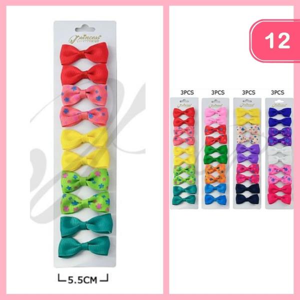 MINI RIBBON STAR HAIR BOWS (12 UNITS)