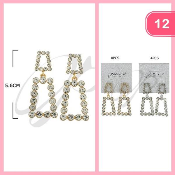 RHINESTONE DANGLE EARRING (12 UNITS)
