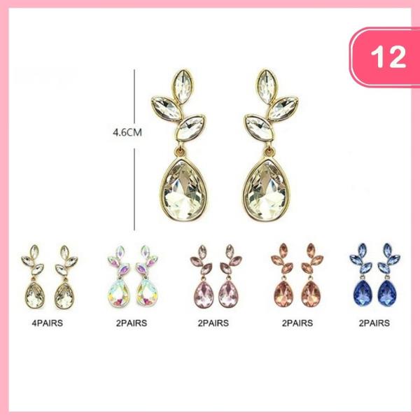 RHINESTONE DANGLE EARRING (12 UNITS)
