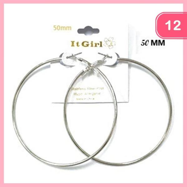 50 MM HOOP EARRING (12 UNITS)