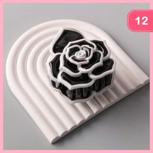 FRENCH TRIM ROSE CLAW CLIP (12 UNITS)