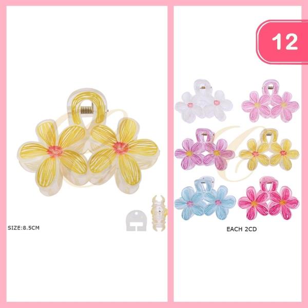 FLOWER HAIR CLAW CLIP (12 UNITS)