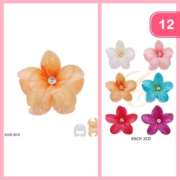 PLUMERIA HAIR CLAW CLIP (12 UNITS)