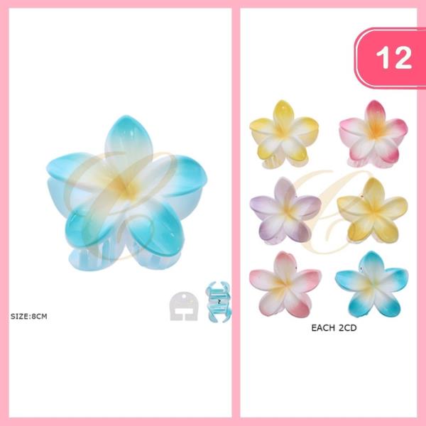 PLUMERIA HAIR CLAW CLIP (12 UNITS)