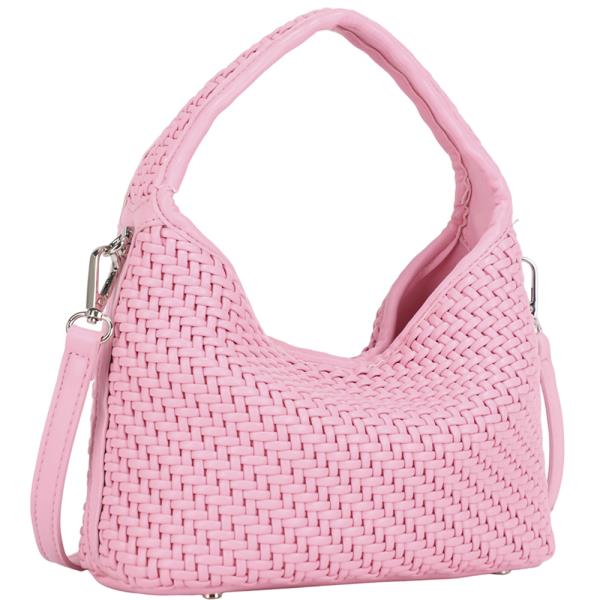 TEXTURED DESIGN HOBO BAG W STRAP