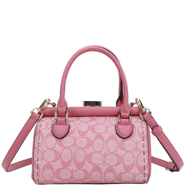 OVAL PRINT SATCHEL BAG