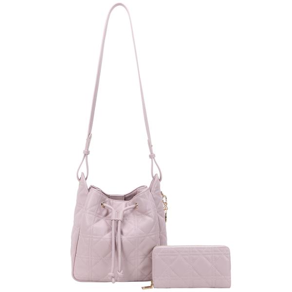 QUILTED DRAWSTRING SHOULDER CROSSBODY BAG