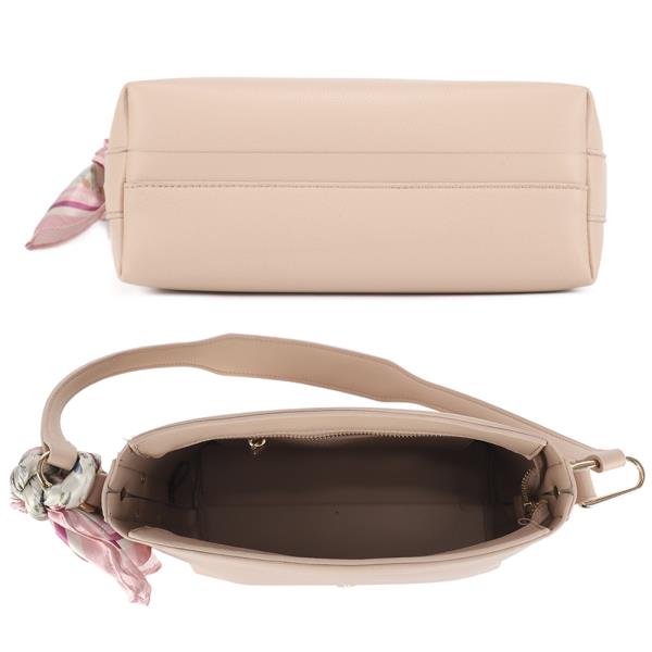 PLAIN SHOULDER BAG W SCARF