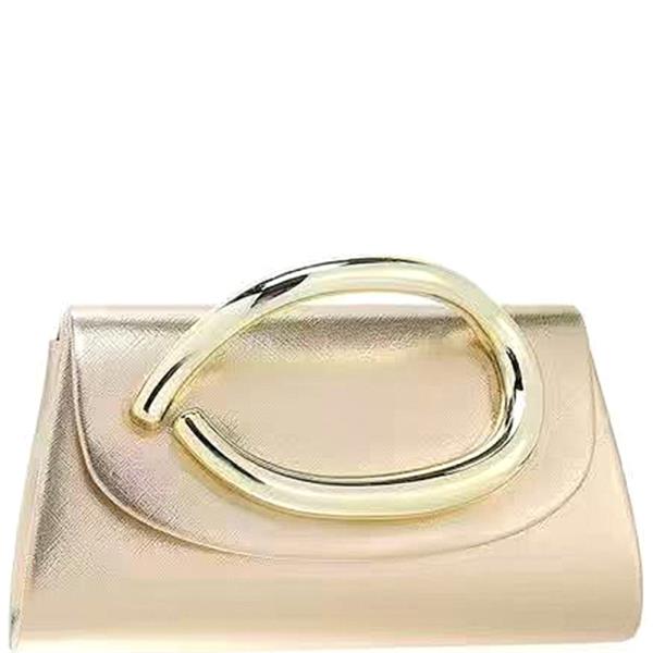 TEXTURED METAL DESIGN EVENING CLUTCH BAG