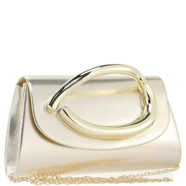 TEXTURED METAL DESIGN EVENING CLUTCH BAG