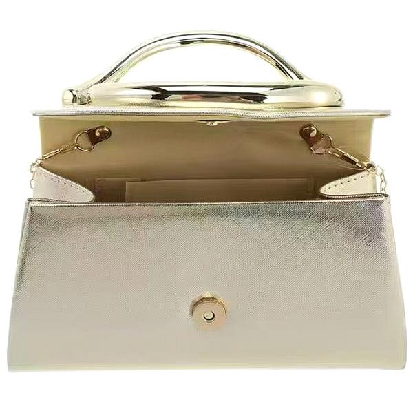 TEXTURED METAL DESIGN EVENING CLUTCH BAG