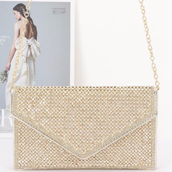 RHINESTONE ENVELOPE CLUTCH BAG