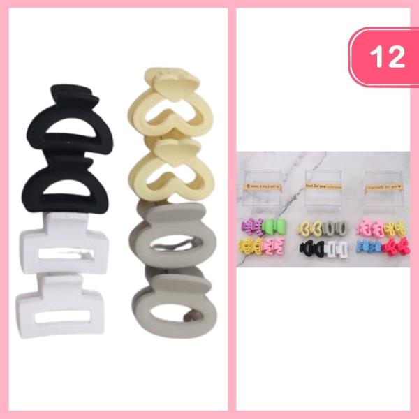 MINI HAIR CLAW CLIP SET (12 UNITS)