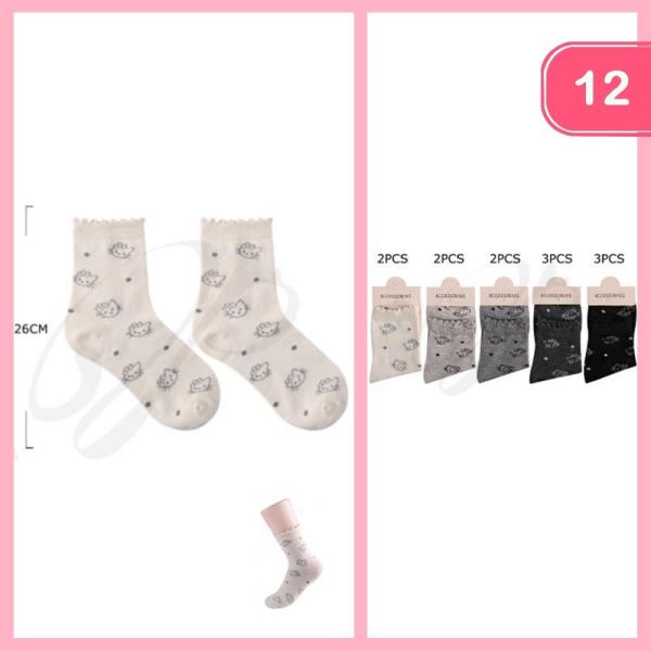 CUTE CREW SOCKS (12 UNITS)