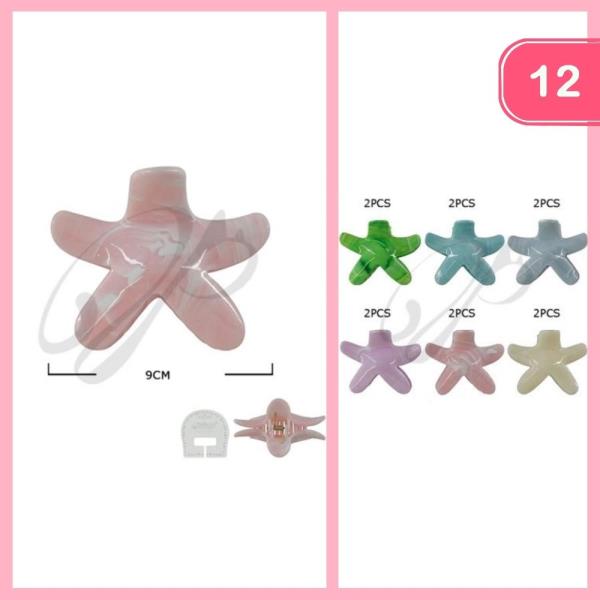 STAR HAIR CLAW CLIP ( 12 UNITS)