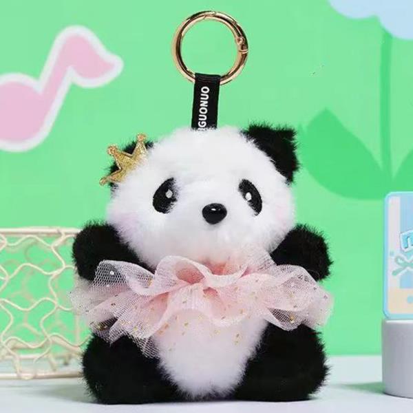 CUTE PANDA WITH CROWN AND TUTU SKIRT BAG CHARM