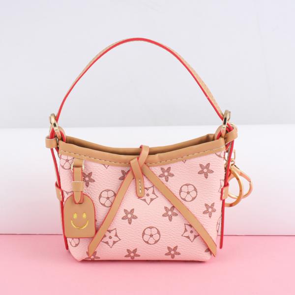 FLOWER PATTERN PURSE CHARM KEYCHAIN