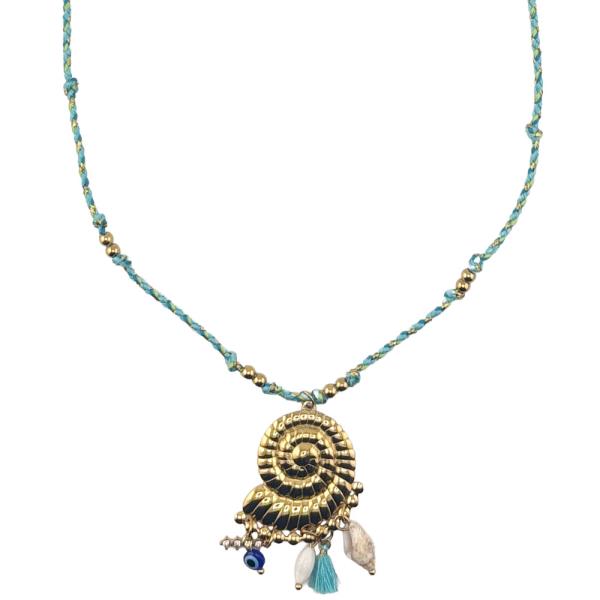 14K GOLD DIPPED SPIRAL SHELL ROPE NECKLACE