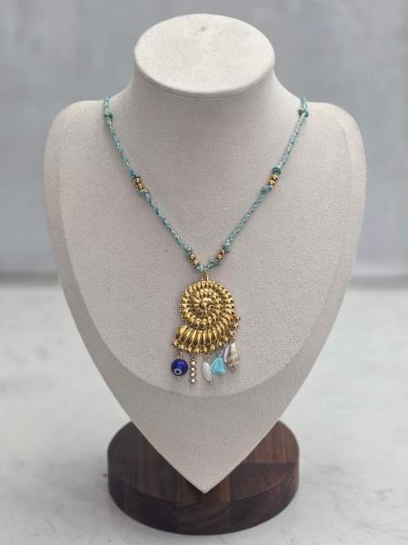 14K GOLD DIPPED SPIRAL SHELL ROPE NECKLACE