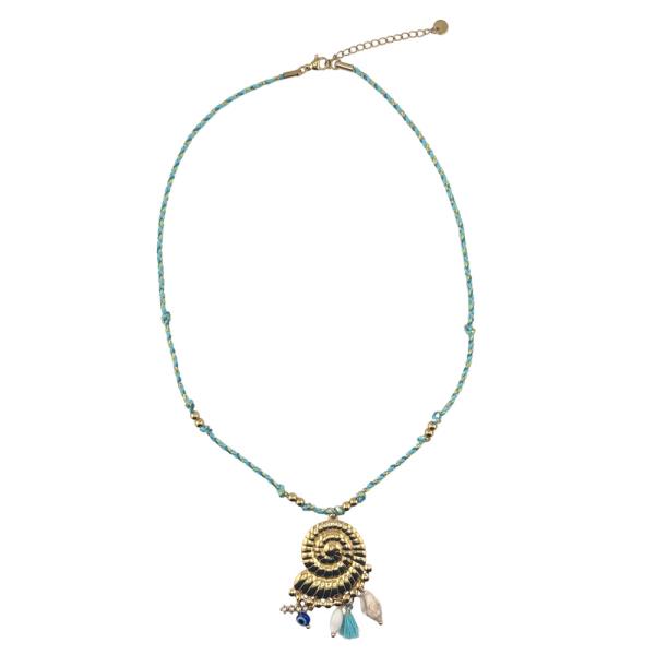 14K GOLD DIPPED SPIRAL SHELL ROPE NECKLACE