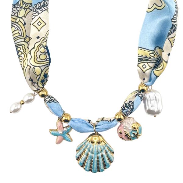 14K GOLD DIPPED SEASHELL SCARF NECKLACE