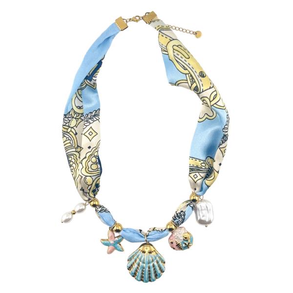 14K GOLD DIPPED SEASHELL SCARF NECKLACE