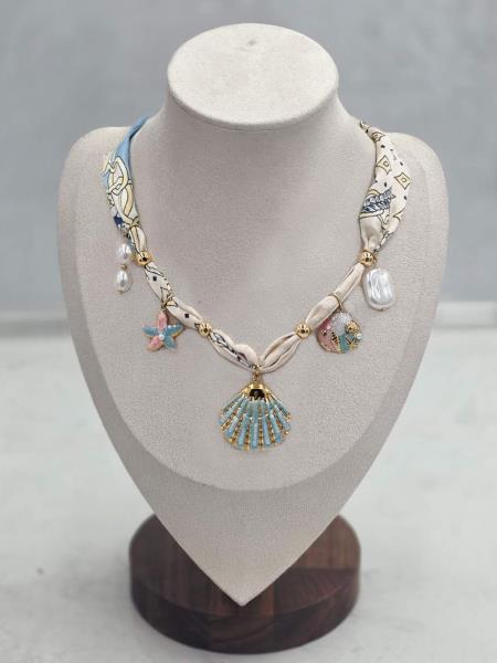 14K GOLD DIPPED SEASHELL SCARF NECKLACE