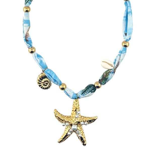 14K GOLD DIPPED STARFISH SCARF NECKLACE