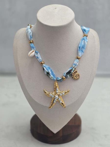 14K GOLD DIPPED STARFISH SCARF NECKLACE