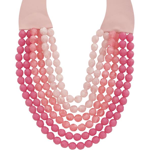 MULTI LAYER COLORED BEAD NECKLACE