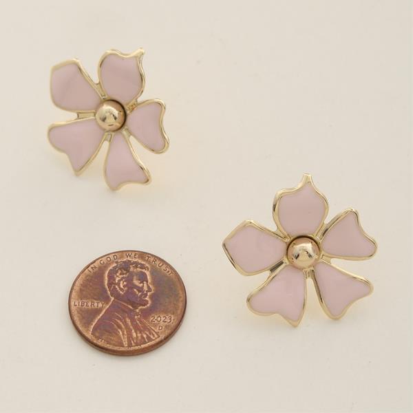 FLOWER COLOR METAL EARRING