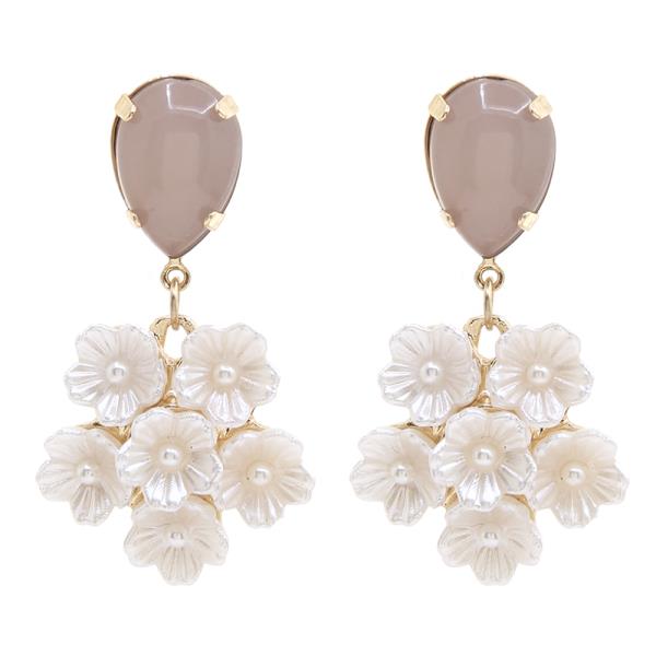 FLORAL GEMSTONE DROP EARRING