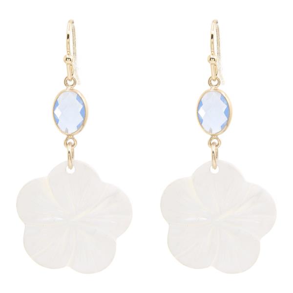 FLORAL DANGLE CRYSTAL GEM EARRING