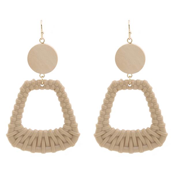 OPEN CIRCLE WOVEN DANGLE SHAPED EARRING