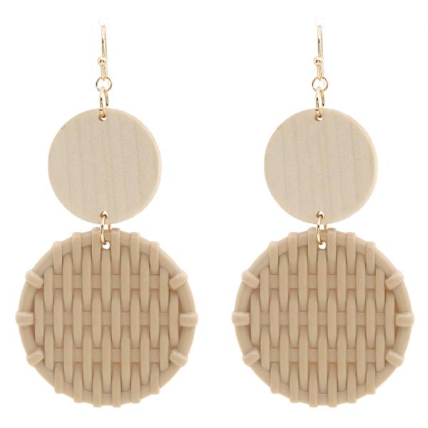 CIRCLE WOVEN DANGLE EARRING