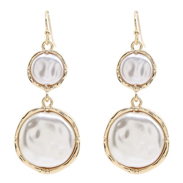 ROUND ELEGANT PEARL DANGLE EARRING