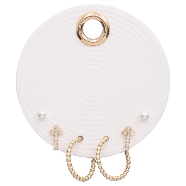 RHINESTONE PEARL METAL MIX ASSORTED EARRING SET