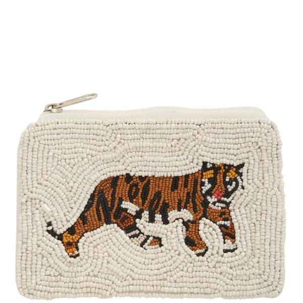 SEED BEAD TIGER COIN PURSE BAG