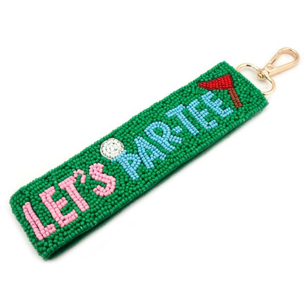 BEADED LETS PARTEE LETTER CHARM BAG CHARM KEYCHAIN