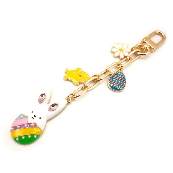 EASTER BUNNY EGG FLOWER CHARM BAG CHARM KEYCHAIN