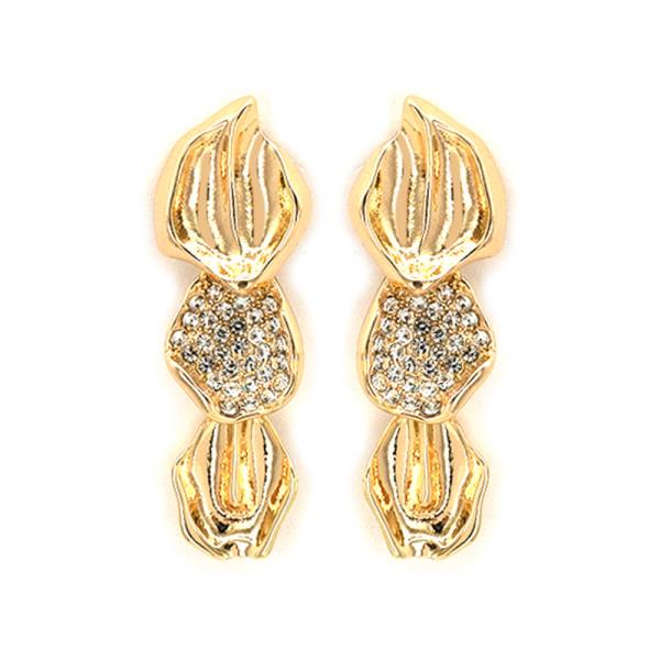 METAL RHINESTONE DROP DANGLE EARRING